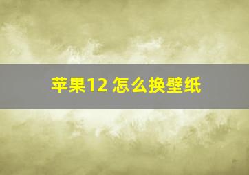 苹果12 怎么换壁纸